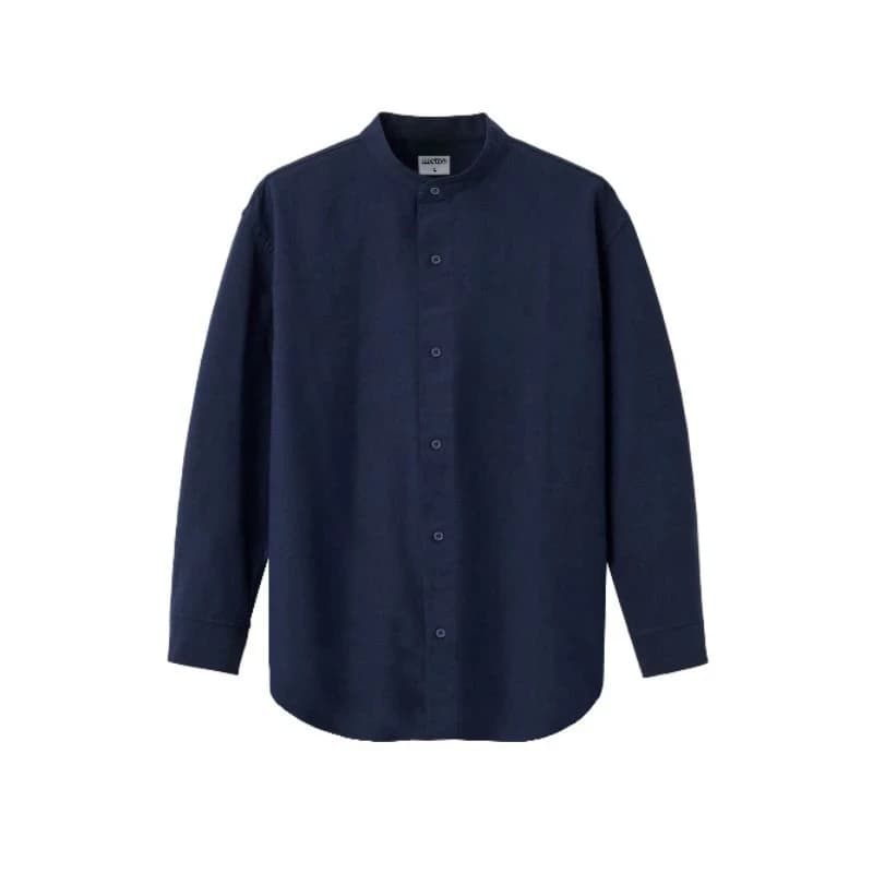 Kemeja Katun Tangan Panjang Navy