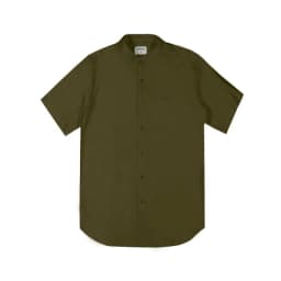 Kemeja Katun Tangan Pendek Olive-gallery